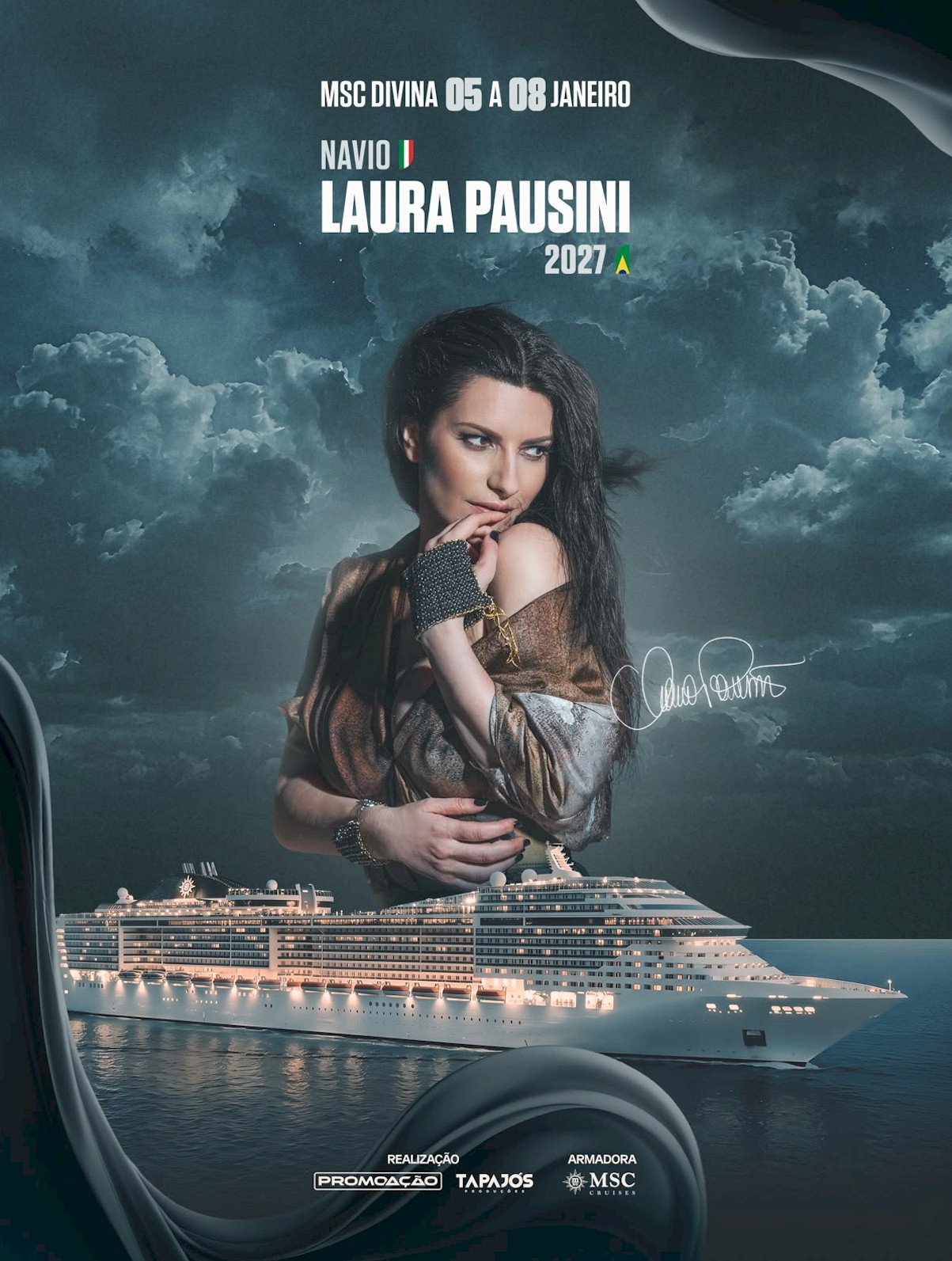 Imagem da matéria: Laura Pausini apresenta cruzeiro temático internacional Inédito no Brasil